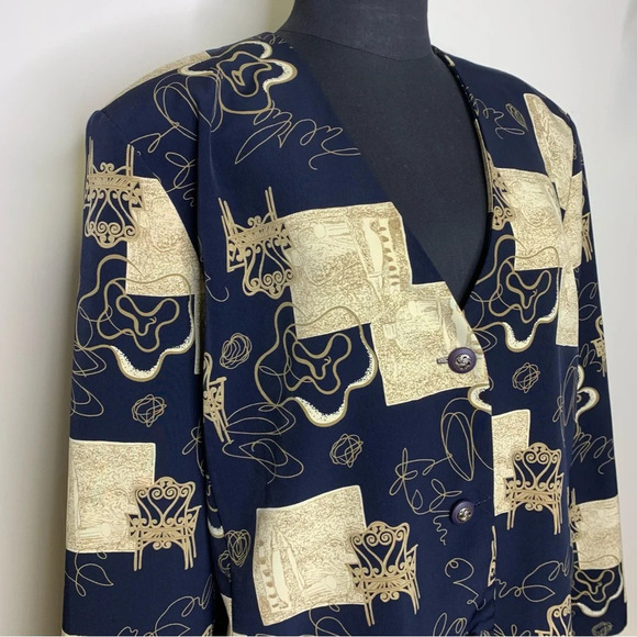 Vintage 90s Y2K Art To  Wear Womens Oversized Blazer No Size Tag - Picture 2 of 11